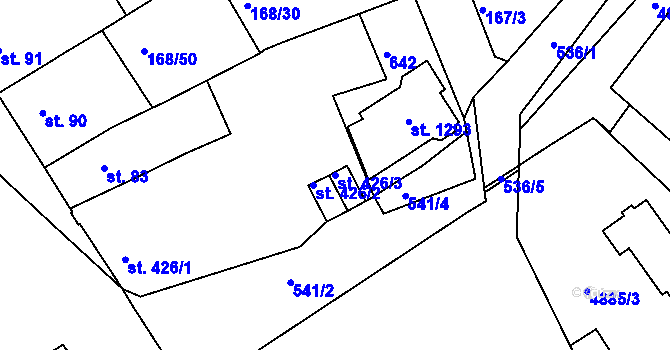 Parcela st. 426/3 v KÚ Bedřichov u Jihlavy, Katastrální mapa