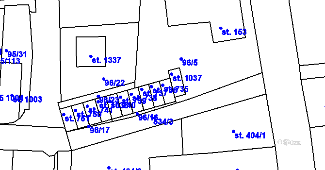 Parcela st. 735 v KÚ Bedřichov u Jihlavy, Katastrální mapa