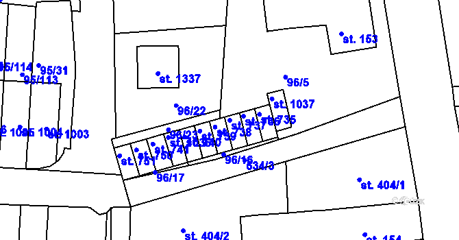 Parcela st. 737 v KÚ Bedřichov u Jihlavy, Katastrální mapa