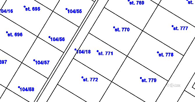 Parcela st. 771 v KÚ Bedřichov u Jihlavy, Katastrální mapa