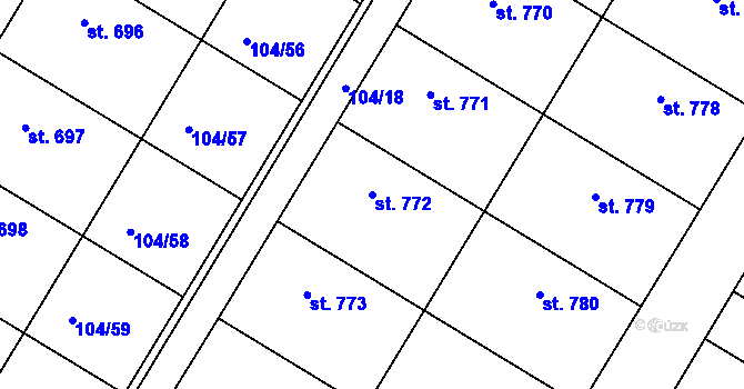 Parcela st. 772 v KÚ Bedřichov u Jihlavy, Katastrální mapa