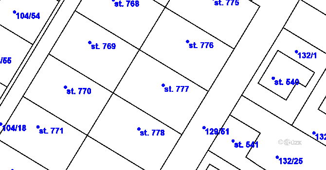 Parcela st. 777 v KÚ Bedřichov u Jihlavy, Katastrální mapa