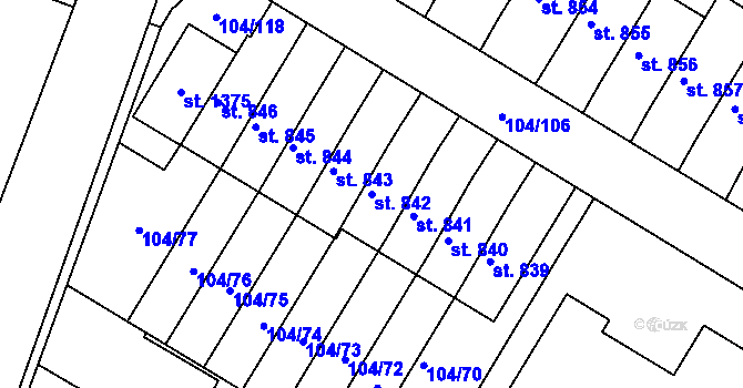 Parcela st. 842 v KÚ Bedřichov u Jihlavy, Katastrální mapa