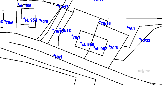 Parcela st. 956 v KÚ Bedřichov u Jihlavy, Katastrální mapa