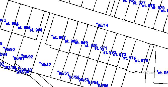 Parcela st. 970 v KÚ Bedřichov u Jihlavy, Katastrální mapa