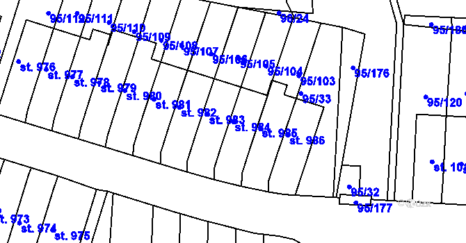 Parcela st. 984 v KÚ Bedřichov u Jihlavy, Katastrální mapa