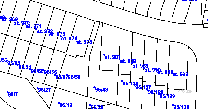Parcela st. 987 v KÚ Bedřichov u Jihlavy, Katastrální mapa