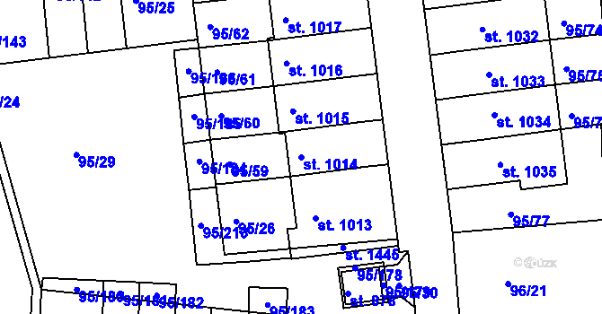 Parcela st. 1014 v KÚ Bedřichov u Jihlavy, Katastrální mapa