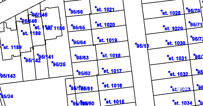 Parcela st. 1018 v KÚ Bedřichov u Jihlavy, Katastrální mapa