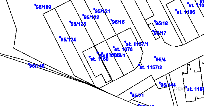 Parcela st. 1159/1 v KÚ Bedřichov u Jihlavy, Katastrální mapa