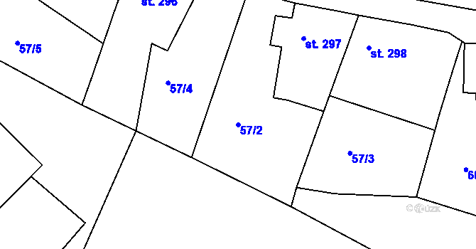 Parcela st. 57/2 v KÚ Bedřichov u Jihlavy, Katastrální mapa