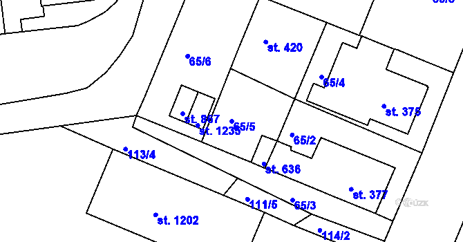 Parcela st. 65/5 v KÚ Bedřichov u Jihlavy, Katastrální mapa