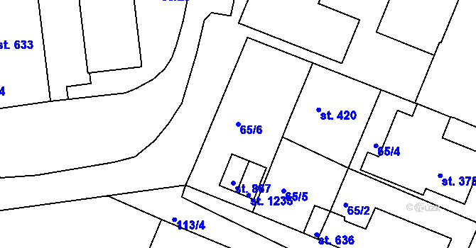 Parcela st. 65/6 v KÚ Bedřichov u Jihlavy, Katastrální mapa