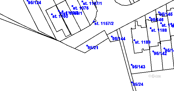 Parcela st. 95/21 v KÚ Bedřichov u Jihlavy, Katastrální mapa