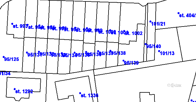 Parcela st. 95/137 v KÚ Bedřichov u Jihlavy, Katastrální mapa