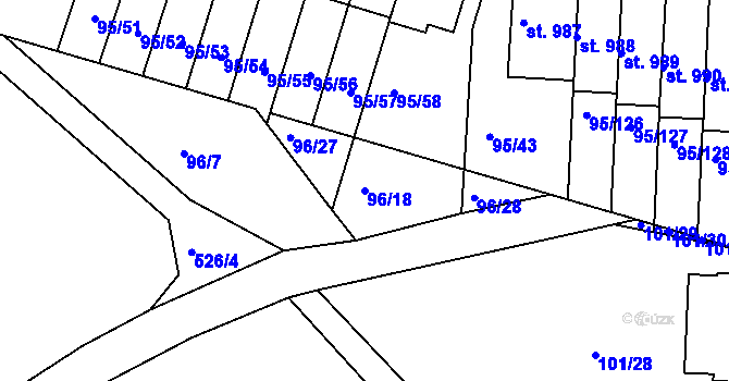 Parcela st. 96/18 v KÚ Bedřichov u Jihlavy, Katastrální mapa