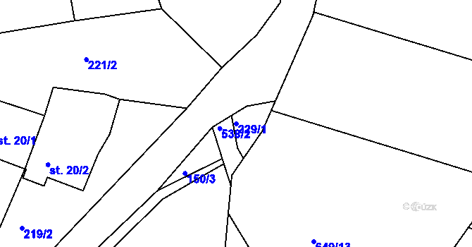 Parcela st. 229/1 v KÚ Bedřichov u Jihlavy, Katastrální mapa