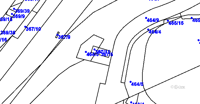 Parcela st. 367/5 v KÚ Bedřichov u Jihlavy, Katastrální mapa