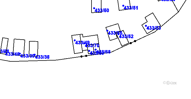 Parcela st. 433/68 v KÚ Bedřichov u Jihlavy, Katastrální mapa