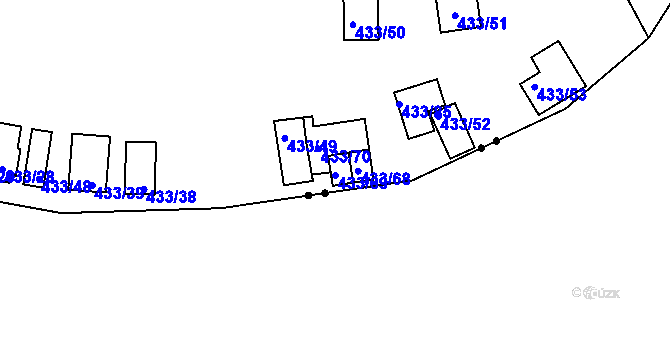 Parcela st. 433/69 v KÚ Bedřichov u Jihlavy, Katastrální mapa