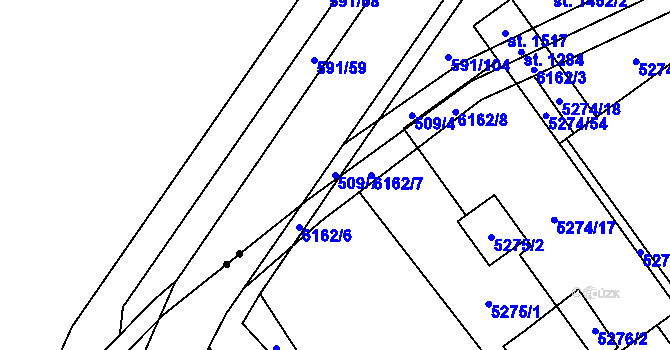 Parcela st. 509/7 v KÚ Bedřichov u Jihlavy, Katastrální mapa