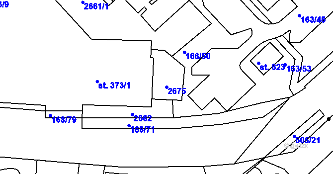 Parcela st. 2675 v KÚ Bedřichov u Jihlavy, Katastrální mapa