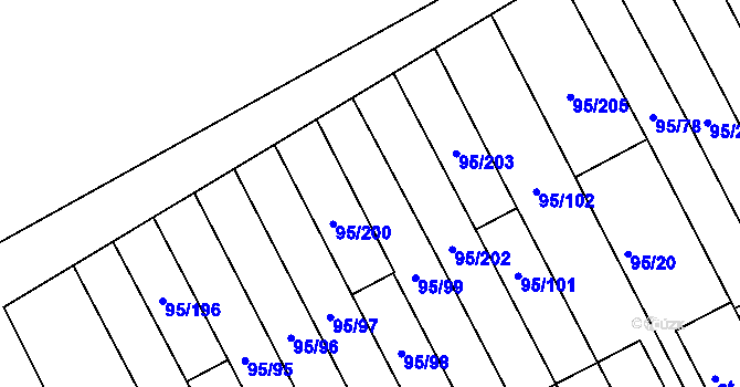 Parcela st. 95/201 v KÚ Bedřichov u Jihlavy, Katastrální mapa
