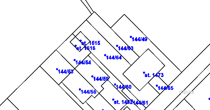 Parcela st. 144/64 v KÚ Bedřichov u Jihlavy, Katastrální mapa