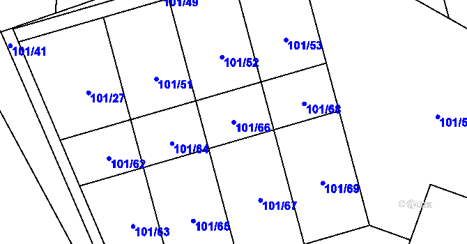 Parcela st. 101/66 v KÚ Bedřichov u Jihlavy, Katastrální mapa