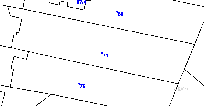 Parcela st. 71 v KÚ Pávov, Katastrální mapa
