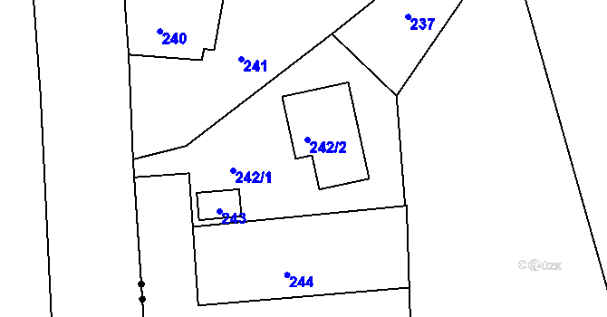 Parcela st. 242 v KÚ Pávov, Katastrální mapa