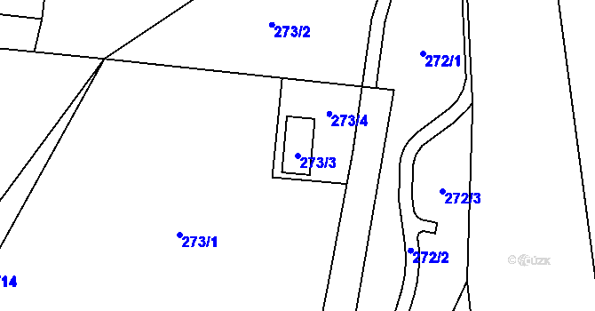 Parcela st. 273/3 v KÚ Pávov, Katastrální mapa