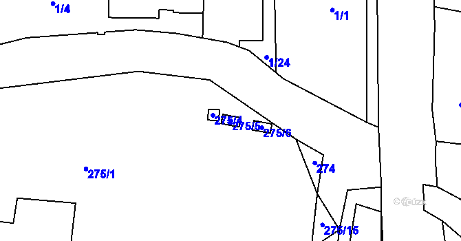 Parcela st. 275/5 v KÚ Pávov, Katastrální mapa