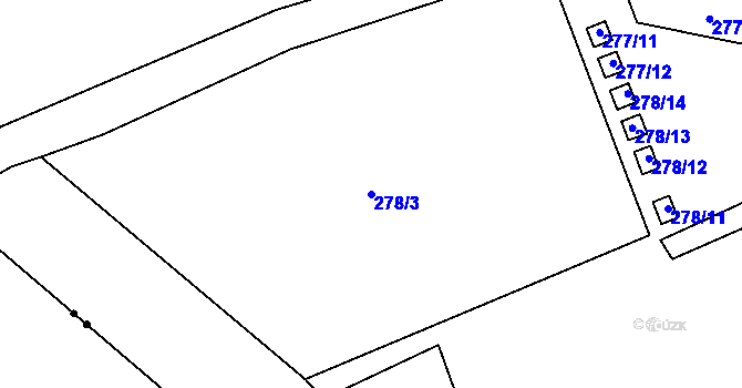 Parcela st. 278/3 v KÚ Pávov, Katastrální mapa