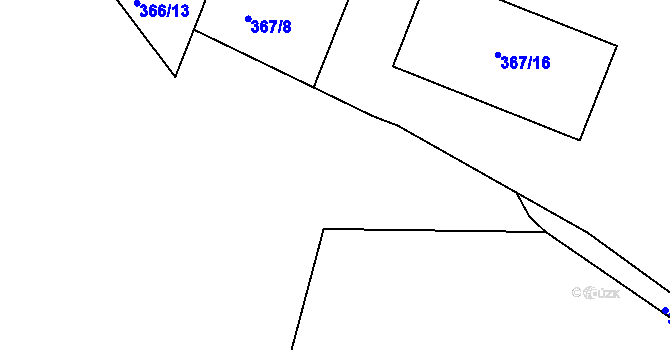 Parcela st. 367/6 v KÚ Pávov, Katastrální mapa