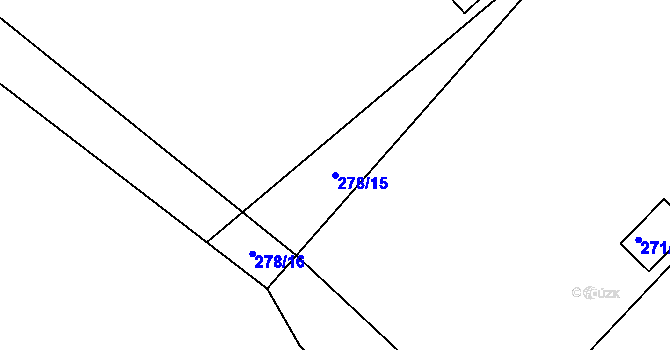 Parcela st. 278/15 v KÚ Pávov, Katastrální mapa