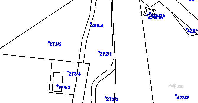 Parcela st. 272/1 v KÚ Pávov, Katastrální mapa