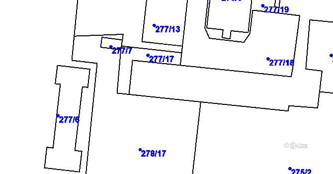 Parcela st. 276/2 v KÚ Pávov, Katastrální mapa
