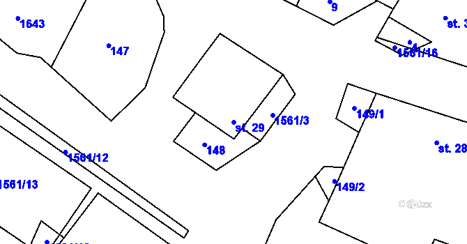 Parcela st. 29 v KÚ Jihlávka, Katastrální mapa