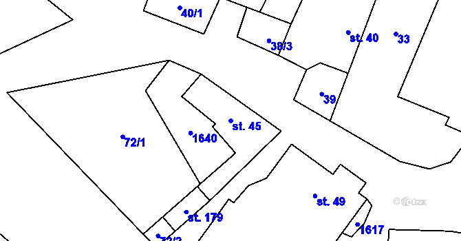 Parcela st. 45 v KÚ Jihlávka, Katastrální mapa