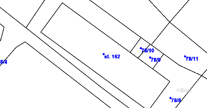Parcela st. 162 v KÚ Jihlávka, Katastrální mapa