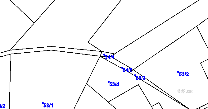 Parcela st. 54/4 v KÚ Jihlávka, Katastrální mapa
