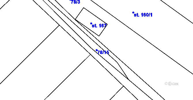 Parcela st. 78/15 v KÚ Jihlávka, Katastrální mapa