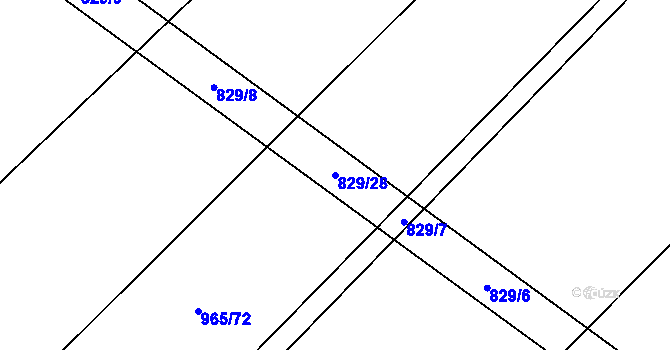 Parcela st. 829/28 v KÚ Jihlávka, Katastrální mapa