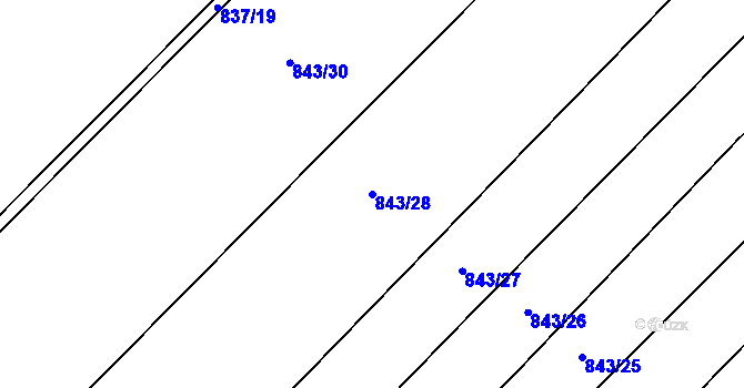 Parcela st. 843/28 v KÚ Jihlávka, Katastrální mapa