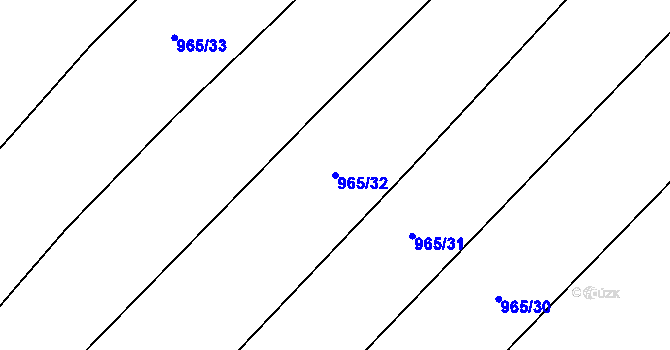 Parcela st. 965/32 v KÚ Jihlávka, Katastrální mapa