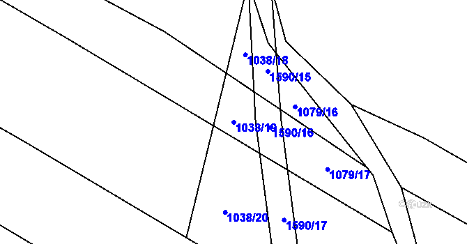 Parcela st. 1038/19 v KÚ Jihlávka, Katastrální mapa