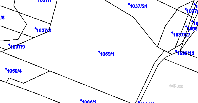 Parcela st. 1059/1 v KÚ Jihlávka, Katastrální mapa