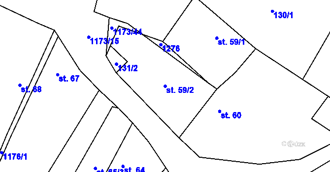 Parcela st. 59/2 v KÚ Jíkev, Katastrální mapa