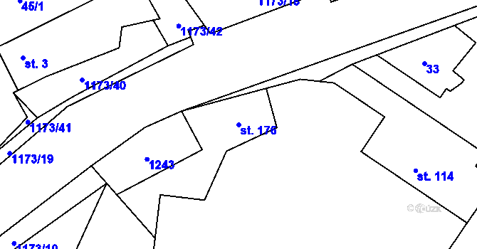 Parcela st. 176 v KÚ Jíkev, Katastrální mapa